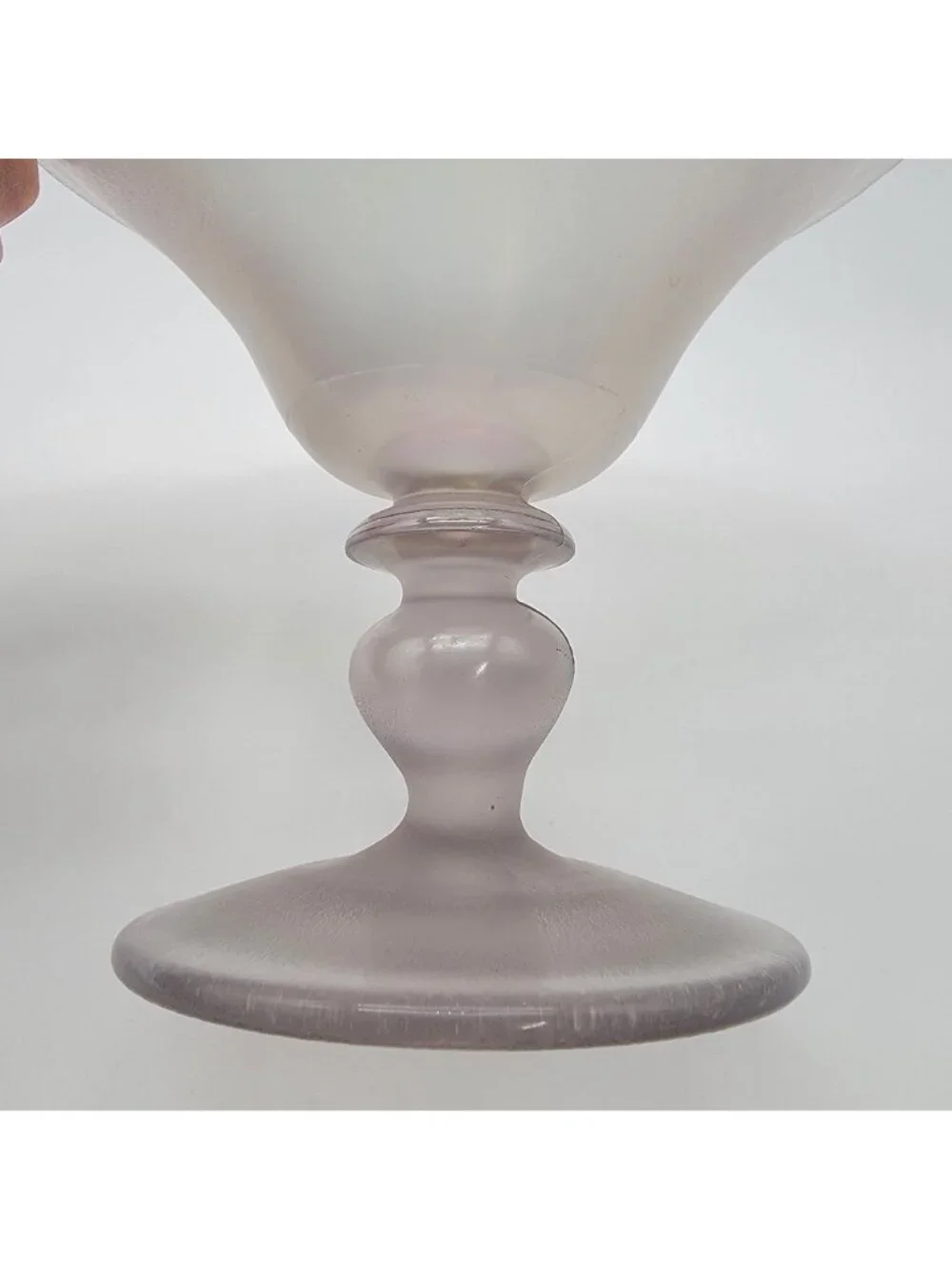 Stretch Glass Iridescent Persian Pearl Footed Compote
